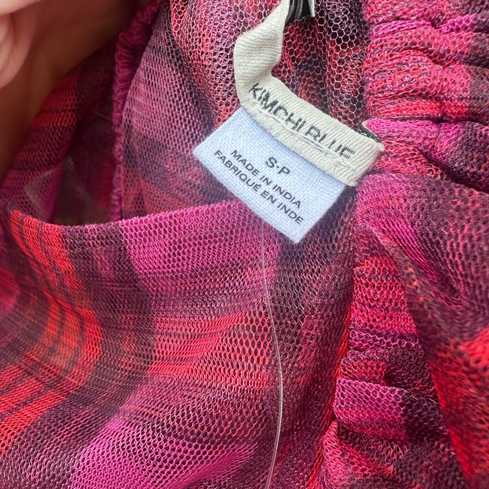 Kimchi Blue/ UO Red & Pink Plaid Tiered Dress - Picture 5 of 6